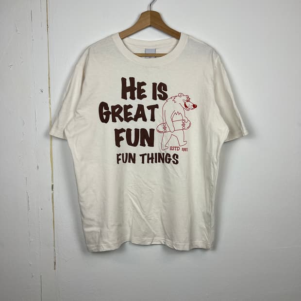 POSITIVO.M 곰돌이 프린팅 반팔 티셔츠 LL