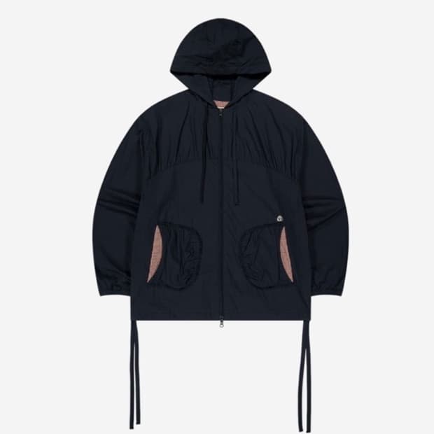 코이세이오 체크 링클 윈드브레이커 네이비 사이즈2