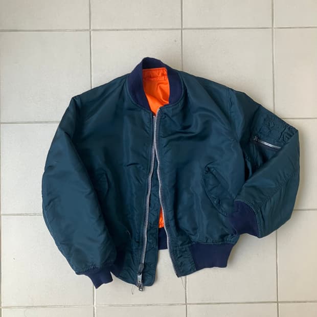 80s usaf alpha ma-1 flight jacket navy