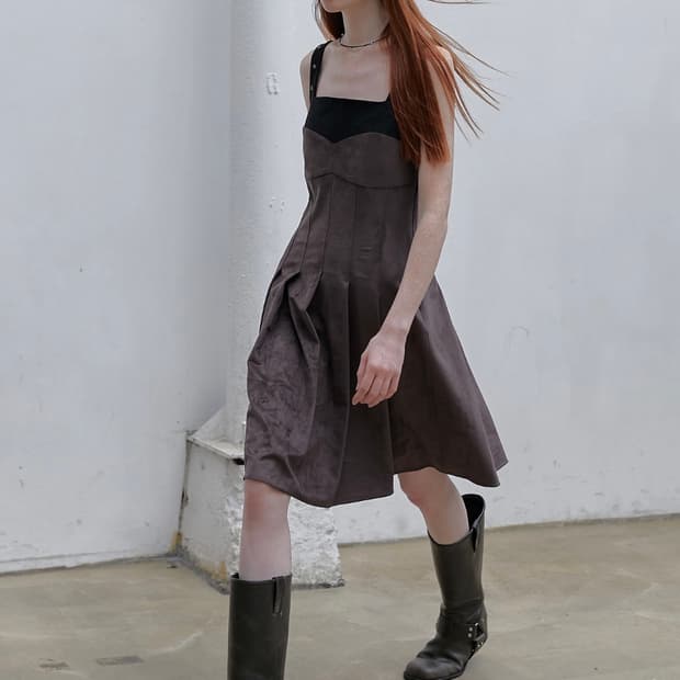 Reheat 스웨이드 드레스 M