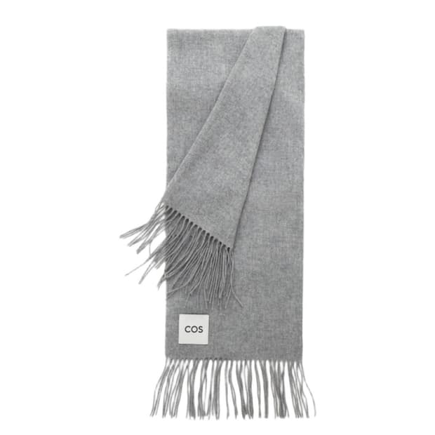 코스 프린지 퓨어 울 머플러 라이트 그레이