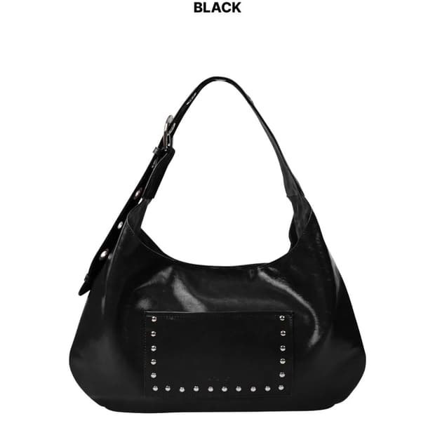 (새상품) 레터리 스터드 버클 리버시블 숄더백 블랙
