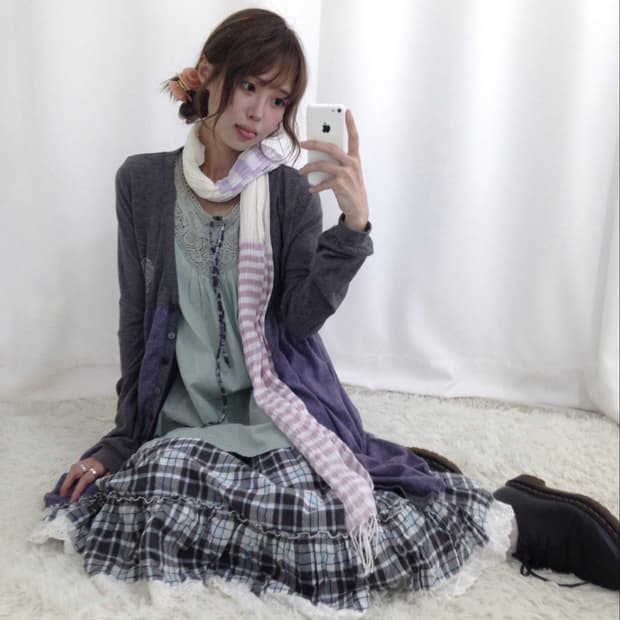 민트 연보라 코지 모리걸 코이세이오깔 코디세트