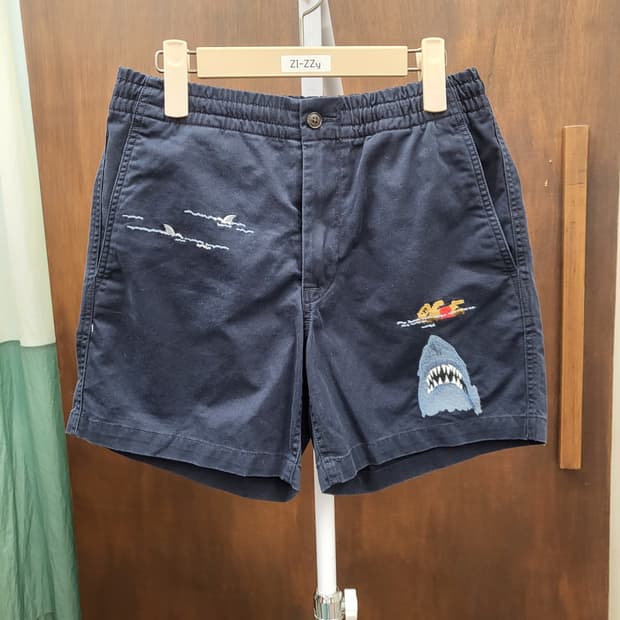 폴로 랄프로렌 네이비 샤크 자수 쇼츠