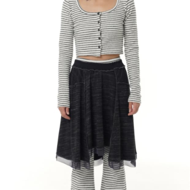 텐스댄스 코지스커트 더스티블랙 파히섬