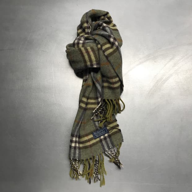 버버리 정품 램스울 머플러 카키