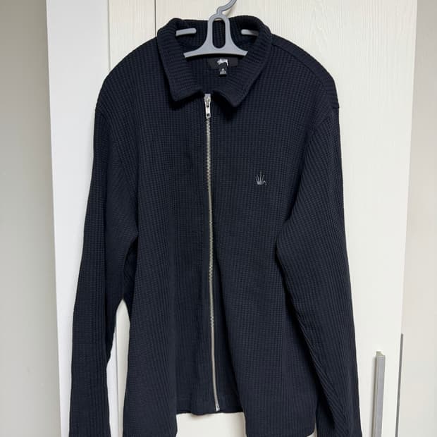 스투시 와플 니트 집업