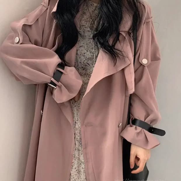 크림치즈마켓 트렌치코트 연핑크