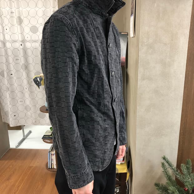 Issey miyake (plantation) 체크 데님 블레이저