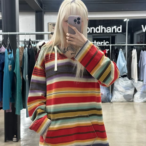 폴로 랄프로렌 에스닉 스트라이프 후드티