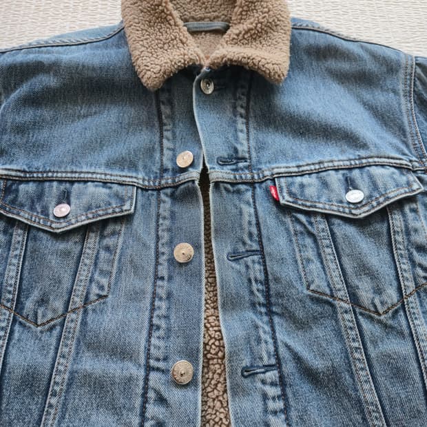 리바이스 쉐르파 데님 트러커 자켓 청자켓M
