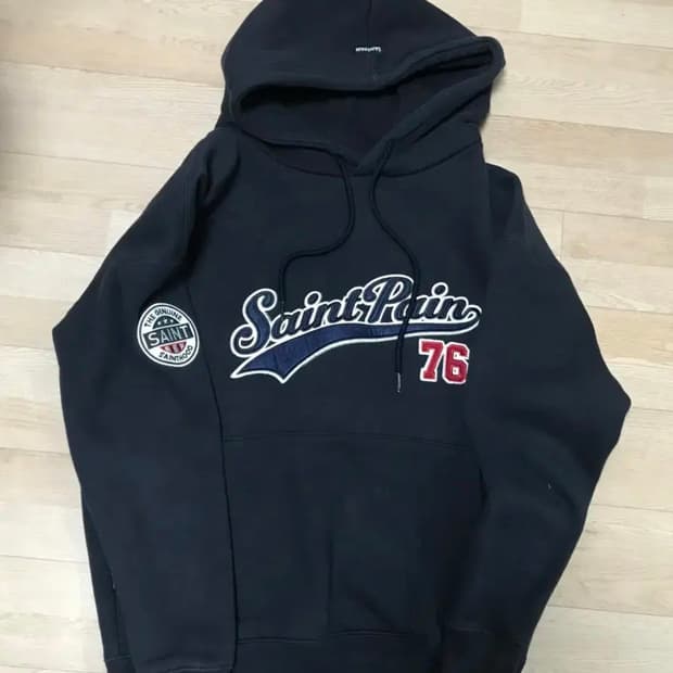 세인트페인 SP 팀 로고 후드 네이비