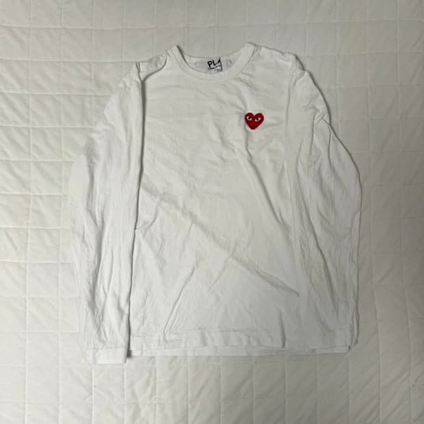 꼼데가르송 롱슬리브 흰색