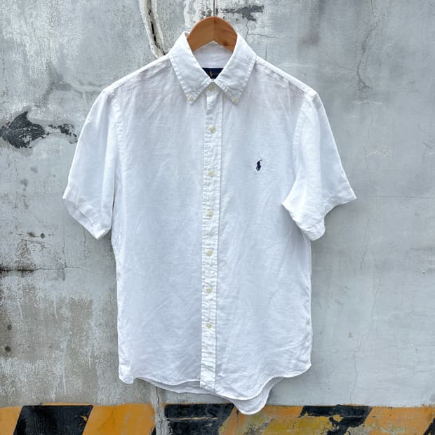 Polo 폴로 린넨 흰색 반팔 셔츠