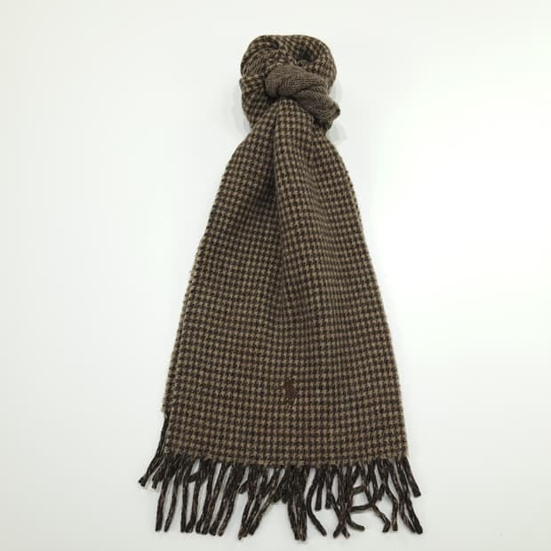 MX224 폴로 랄프로렌 하운드투스 헤링본 램스울 양면 목도리 머플러