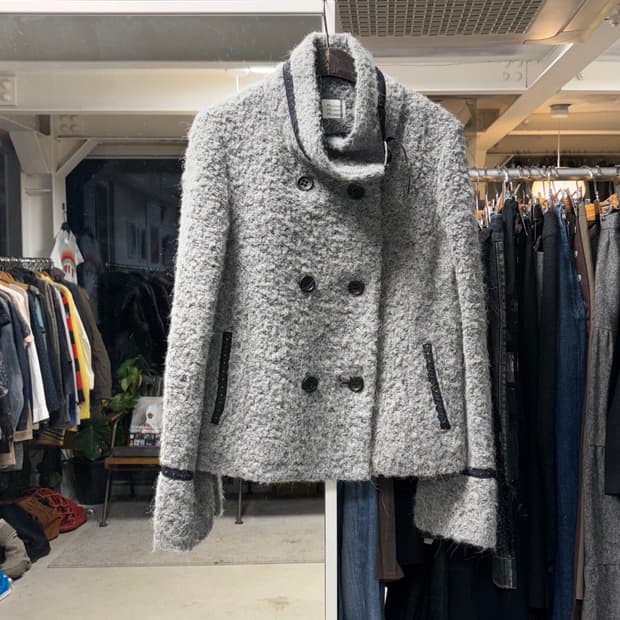 mic lifestyle 알파카 더블 브레스티드 자켓