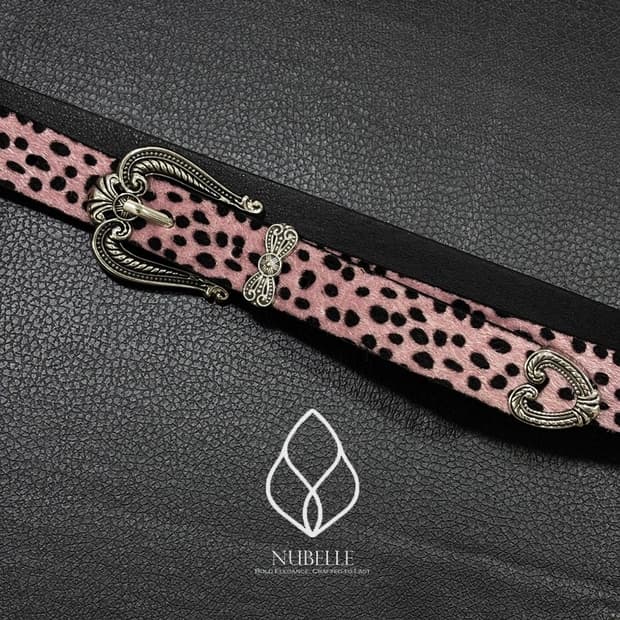 🌗 Leopard western belt / 호피 송치털 웨스턴 벨트