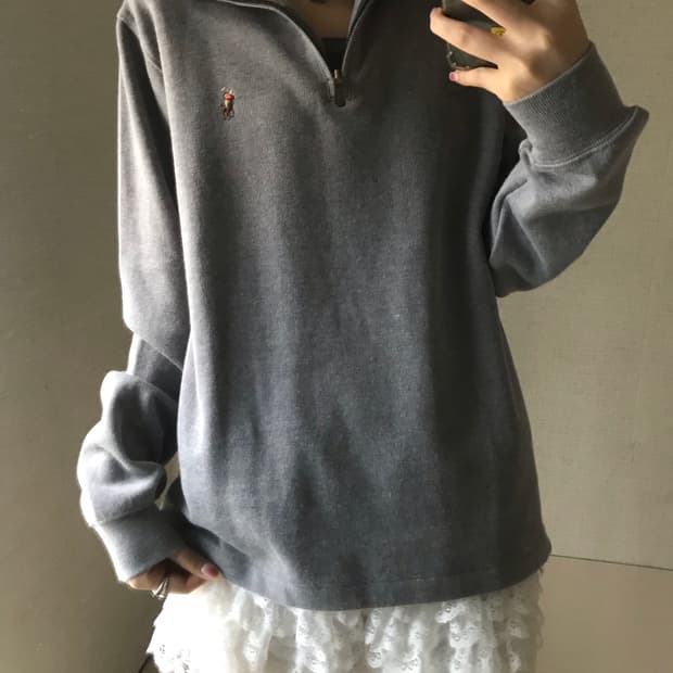 폴로 그레이 반집업