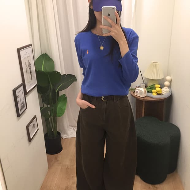 여성 폴로 라운드 7부 티셔츠 95