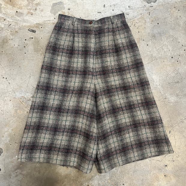 New yorker 체크 울 하이웨스트 팬츠