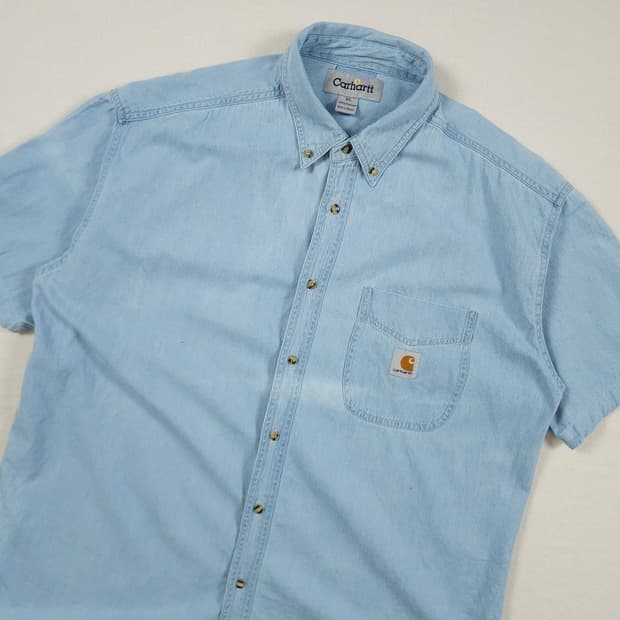 2XL(110) 칼하트 리워크 데님셔츠 연청