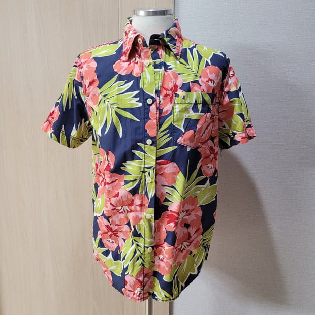 후아유 WHO.A.U 남자 트로피컬 반팔 셔츠 105 네이비