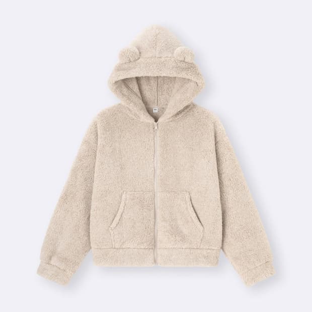 새상품) GU 마시멜로필 곰 털 후드집업 뽀글이 후리스 플리스