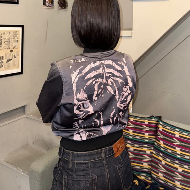 Diesel back print reversible Jacket