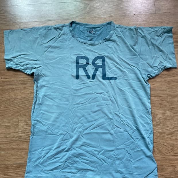 RRL 더블알엘 로고 반팔 티셔츠 스카이블루 L사이즈