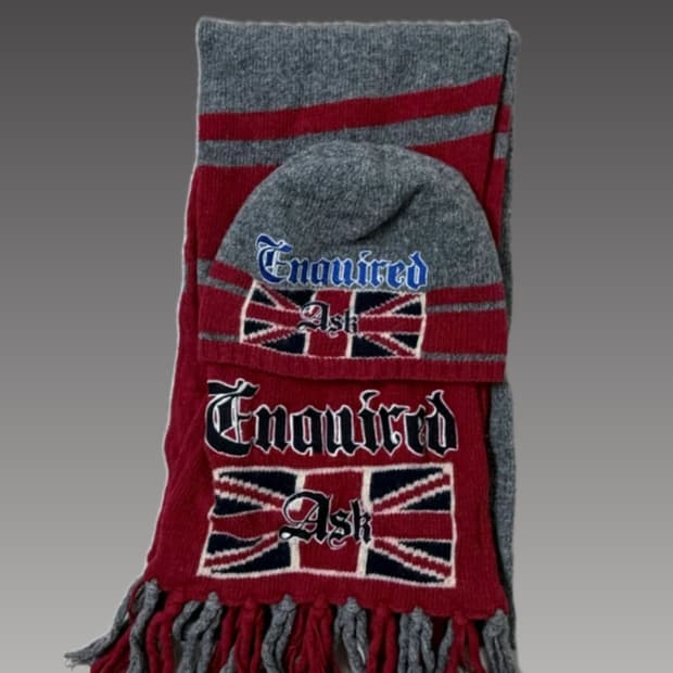 y2k 잉글랜드 국기 머플러 비니 세트