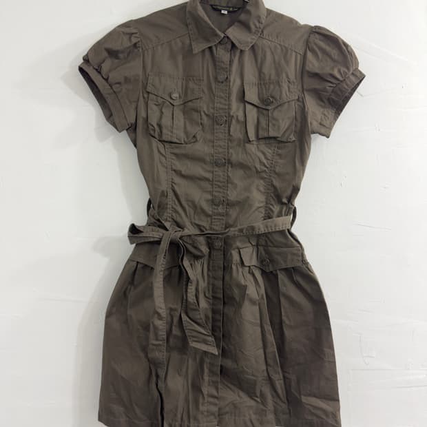 pocket mini shirt onepiece