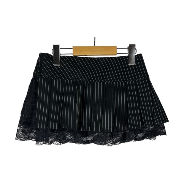 [XOXO] 키스키스 스트라이프 레이스 미니스커트