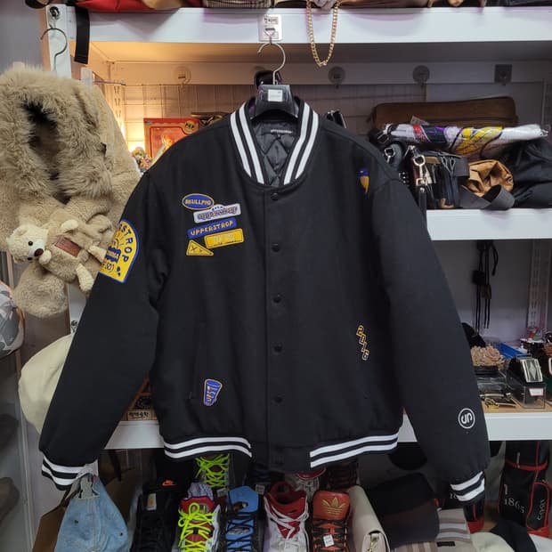 UPPERSTROP GOLF 어퍼스트롭 패딩 바시티 점퍼 자켓 블랙