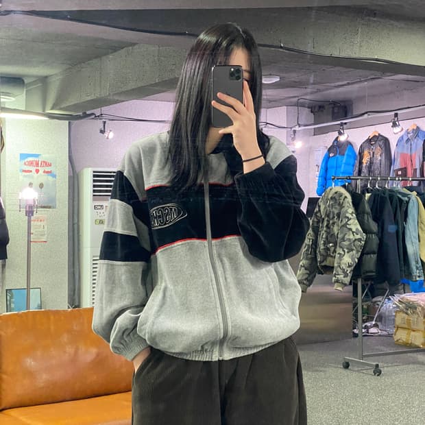 미스치프 빅로고 벨루어 트랙 자켓 B3835