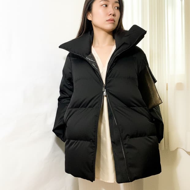 유니클로 x 질샌더 여성 다운 패딩 블랙 (S)