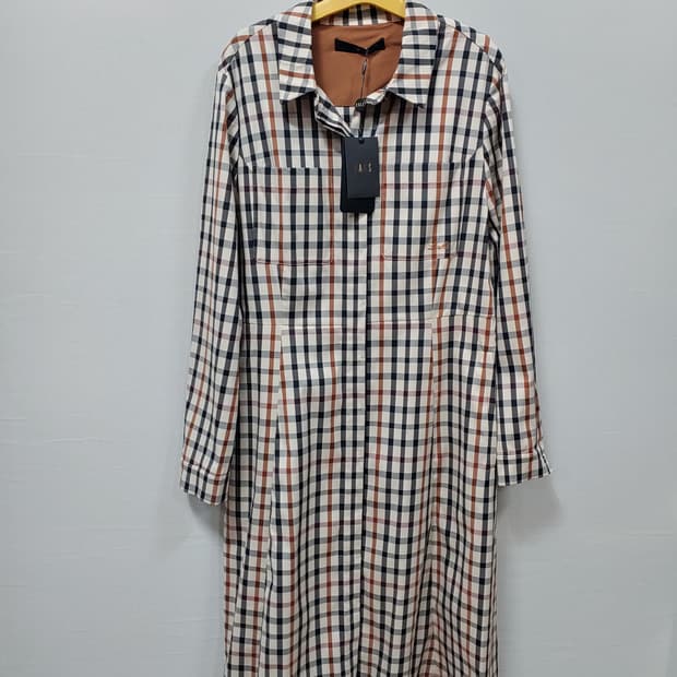 23s 새제품 닥스 체크 셔츠형 롱 원피스 여성 66