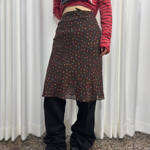 dot midi skirt