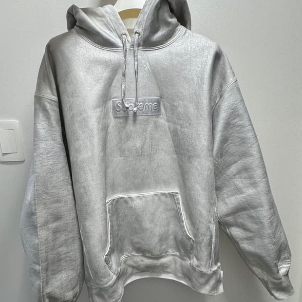 [L]슈프림xMM6 메종마르지엘라 포일 박스 후드 화이트