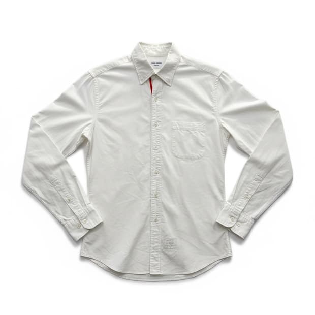 톰브라운 정품 화이트 히든 삼선 옥스포드 셔츠 4사이즈