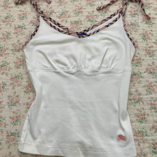 버버리 딸기 우유 핑크 리본 나시 1082 일본빈티지  국내유일매물   