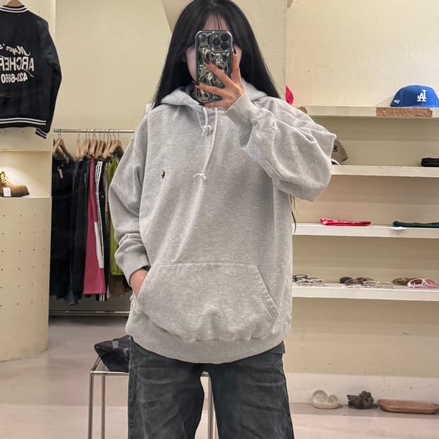 폴로랄프로렌 포니 자수 그레이 후드티 U1386