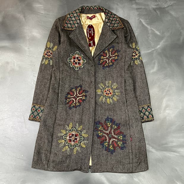 Uttam London 핸드메이드 자수 코트 y15819
