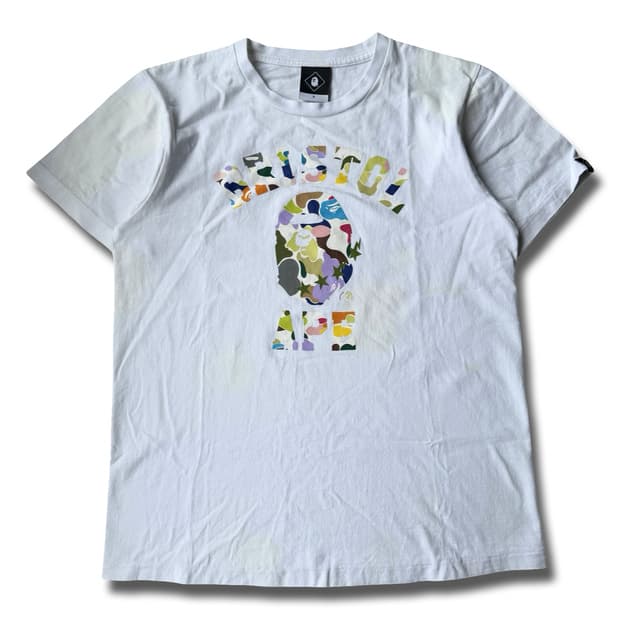 베이프 x Bristol 19SS 멀티 카모 컬리지 티셔츠