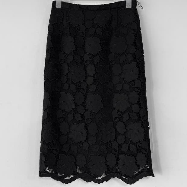 N21 플로럴 크로셰 미디 스커트