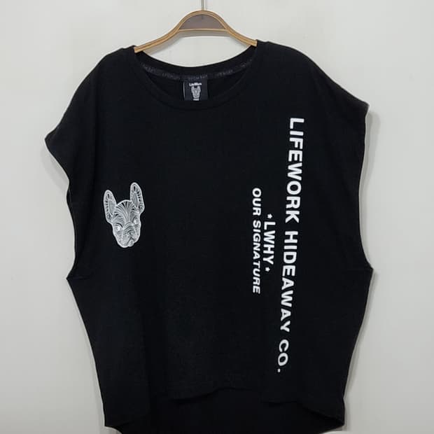 (XXL) 라이프워크 빅사이즈 나시티 블랙 민소매 티셔츠