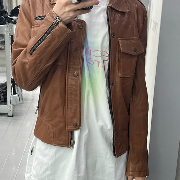 빈티지 브라운 램스킨 자켓
