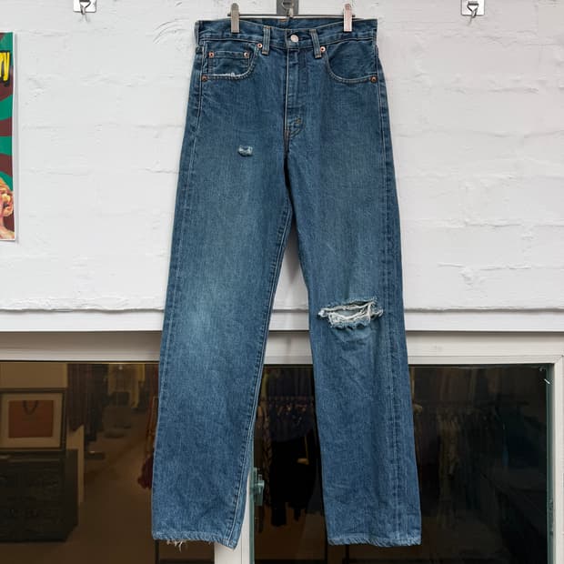 Levis 502XX 리바이스 빅E 셀비지 스트레이트 레그 진 28x34