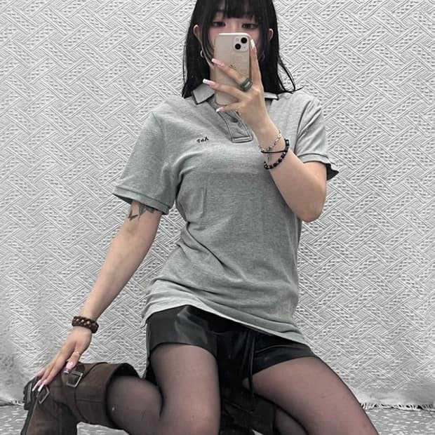아베크롬비 빈티지 모던 캐주얼 자수로고 반팔 카라티 M C12221