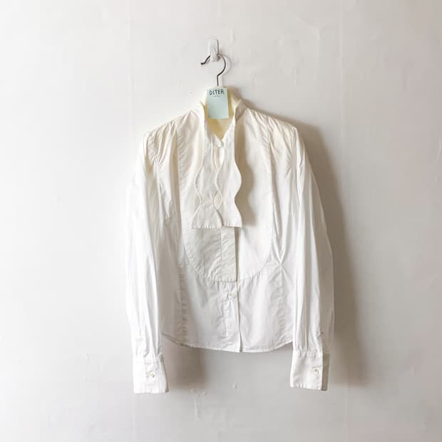 폴스미스 Paul Smith Women 화이트 턱시도 보우타이 셔츠 블라