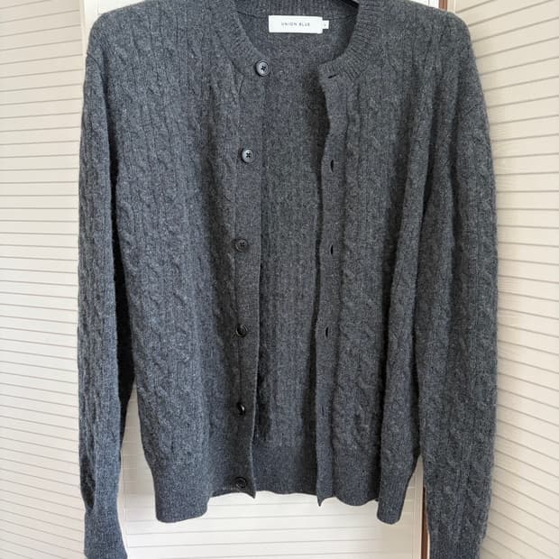 유니온블루 케이블 울 가디건 L 차콜색상(초S급)